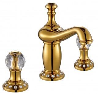 Anatolia gold crystal смеситель для раковины 3 точки
