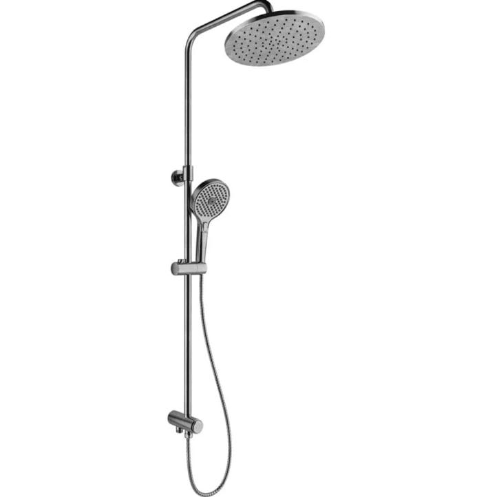 RAIN ROUND PUSH BUTTON SHOWER BAR Brushed Nickel