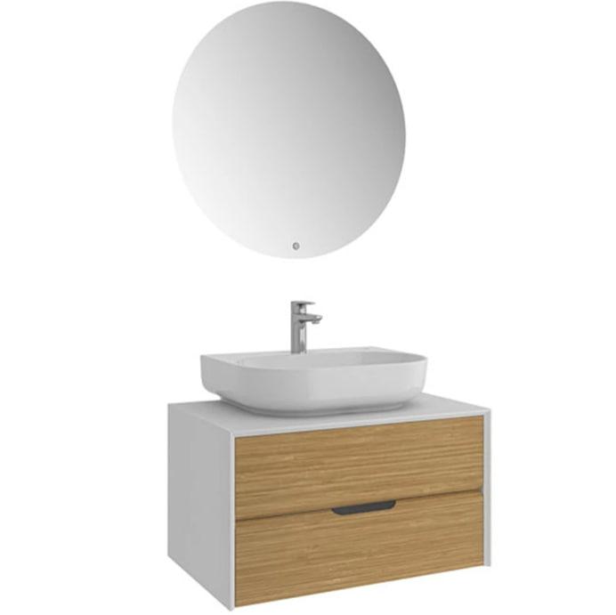 ZERO 2.0 80X50 BEYAZ MEŞE раковина с тумбой и зеркалом