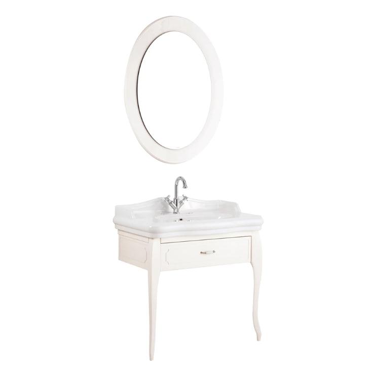 VICTORIAN 90X50 cream раковина с тумбой и зеркалом