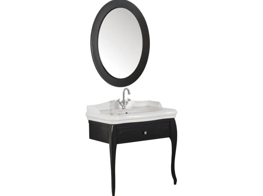 VICTORIAN 90X50 antrasit раковина с тумбой и зеркалом