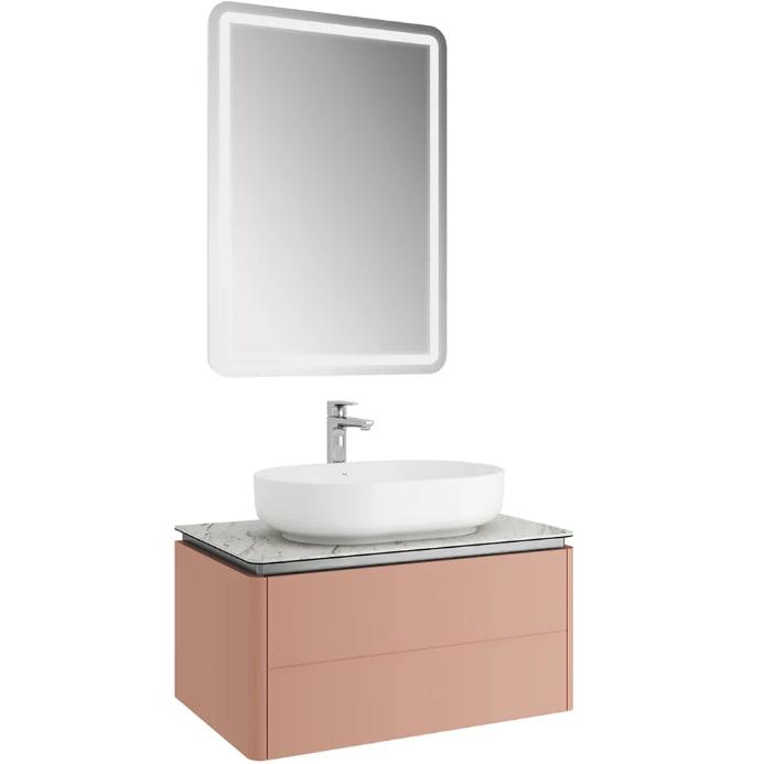 LOTUS 80X50 раковина с тумбой и зеркалом