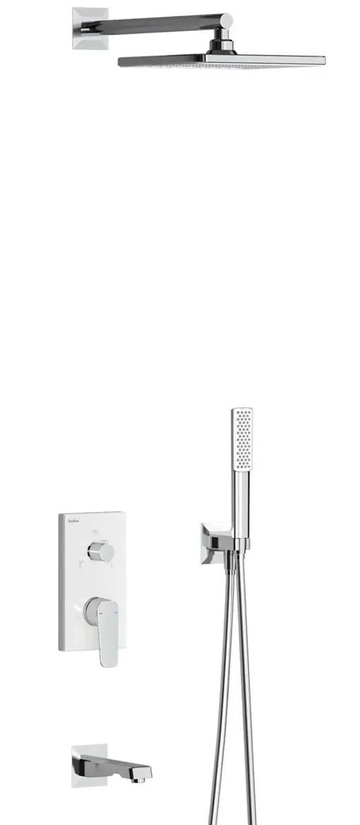 CIERA WHITE GLASS SHOWER SET F3