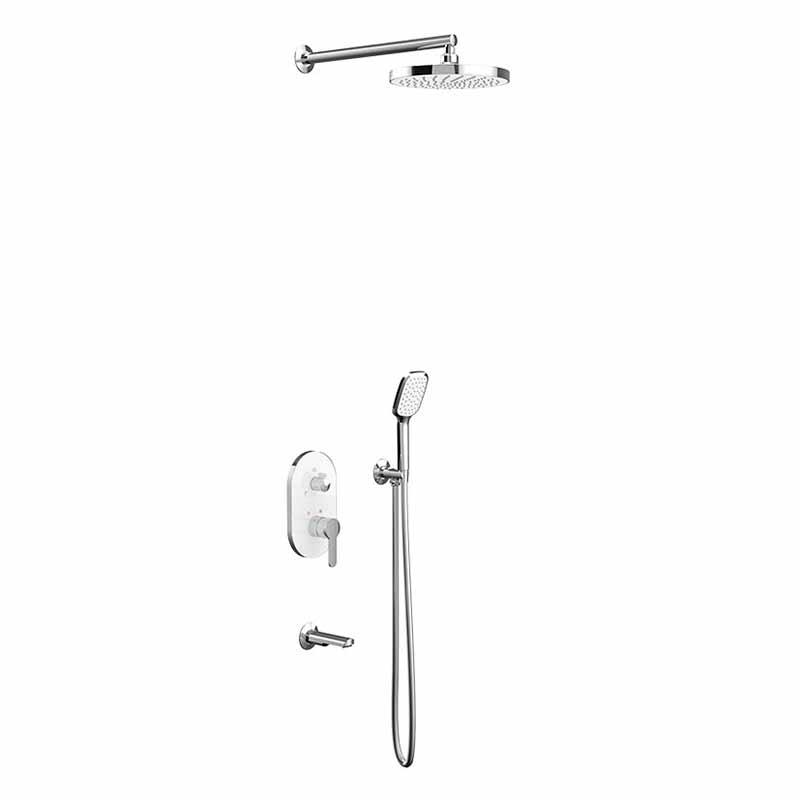OMEGA WHITE GLASS SHOWER SET F3
